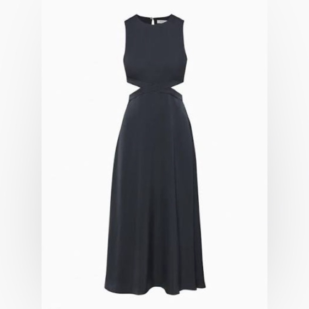 Aritizia Navy Silk Dress